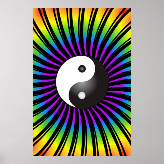 Trippy Poster: Yin Yang Symbol & Spiral Design Poster (Vorne)