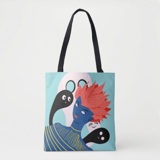 Trippy Psychedelic Alien Girl Tasche (Vorderseite)