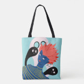 Trippy Psychedelic Alien Girl Tasche (Rückseite)