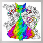 Trippy Psychedelic Cat Poster (Vorne)