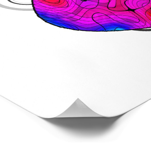 Trippy Psychedelic Cat Poster (Ecke)