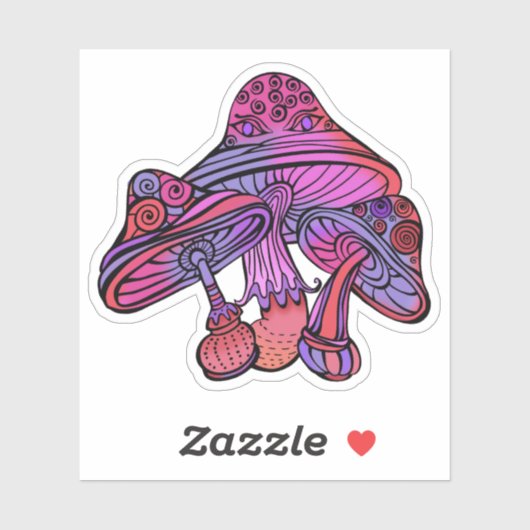 Trippy Psychedelic Earthy Mushrooms Artwork Aufkleber (Blatt)