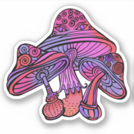 Trippy Psychedelic Earthy Mushrooms Artwork Aufkleber