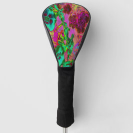 Trippy Psychedelic Emerald Green Blume Golf Headcover
