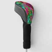 Trippy Psychedelic Emerald Green Blume Golf Headcover (angewinkelt)