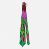 Trippy Psychedelic Emerald Green Blume Krawatte (Vorderseite)