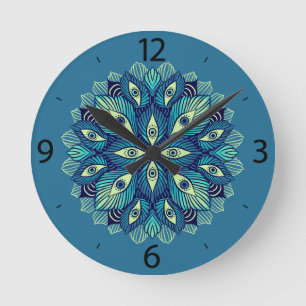 Trippy Psychedelic Eyes Floral Art - Surreal Eyes Runde Wanduhr