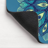Trippy Psychedelic Eyes Floral Surreal Art Mousepad (Ecke)