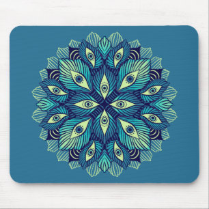 Trippy Psychedelic Eyes Floral Surreal Art Mousepad