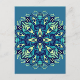 Trippy Psychedelic Eyes Floral Surreal Art Postkarte