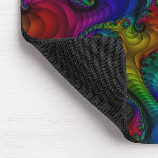Trippy Psychedelic Fraktal Rainbow Mousepad (Ecke)