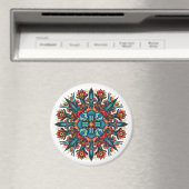 Trippy Psychedelic Groovy Mushroom Mandala Eyes Magnet (In Situ (Geschirrspüler))