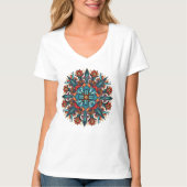 Trippy Psychedelic Groovy Mushroom Mandala Eyes T-Shirt (Vorderseite)