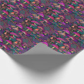Trippy Psychedelic Mushroom Muster Wrapping Paper Geschenkpapier (Ecke)