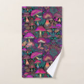 Trippy Psychedelic Mushroom Pattern Badhandtuch Set (Handtuch)