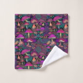 Trippy Psychedelic Mushroom Pattern Badhandtuch Set (Waschlappen)