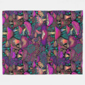 Trippy Psychedelic Mushroom Pattern Fleecedecke (Vorderseite (Horizontal))