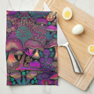 Trippy Psychedelic Mushroom Pattern Geschirrtuch