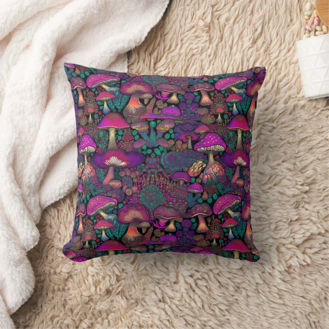 Trippy Psychedelic Mushroom Pattern Kissen (Decke)