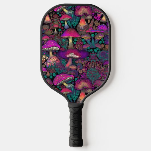 Trippy Psychedelic Mushroom Pattern Pickleball Schläger (Vorderseite)