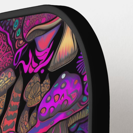 Trippy Psychedelic Mushroom Pattern Pickleball Schläger (Linke Seite)