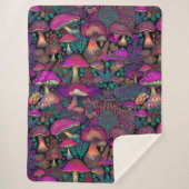 Trippy Psychedelic Mushroom Pattern Sherpadecke (Vorderseite)