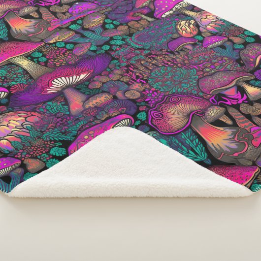 Trippy Psychedelic Mushroom Pattern Sherpadecke (3/4)