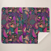 Trippy Psychedelic Mushroom Pattern Sherpadecke (Vorderseite (Horizontal))