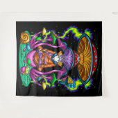 Trippy Psychedelic Mushroom Wizard Wandteppich (Vorderseite (Horizontal))