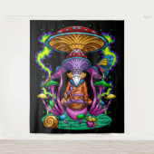 Trippy Psychedelic Mushroom Wizard Wandteppich (Vorderseite)