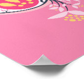 Trippy Psychedelic Pink Eye Floral Pastel Goth Poster (Ecke)