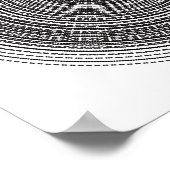 Trippy Psychedelic Radialdot Design Poster (Ecke)