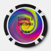 Trippy Psychedelic Rainbow Wirbel Gastgeschenk Hoc Pokerchips (Rückseite)