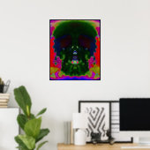 Trippy Psychedelic Skull Hidden Pictures Poster (Heimbüro)