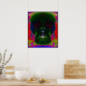 Trippy Psychedelic Skull Hidden Pictures Poster (Küche)