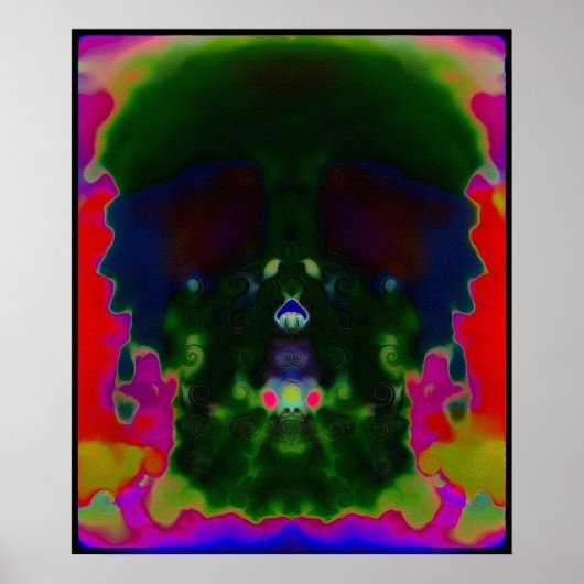 Trippy Psychedelic Skull Hidden Pictures Poster (Vorne)