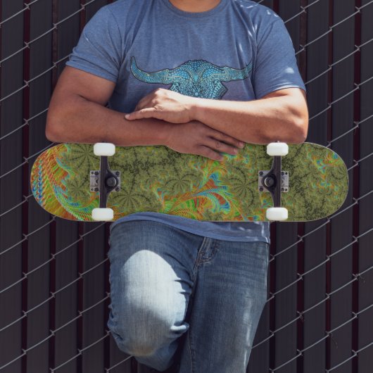 Trippy Psychedelic Spiral Fraktal Art Skateboard (Außenbereich 3)