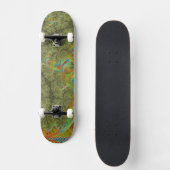 Trippy Psychedelic Spiral Fraktal Art Skateboard (Vorderseite)