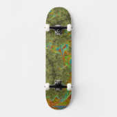 Trippy Psychedelic Spiral Fraktal Art Skateboard (Vorderseite)