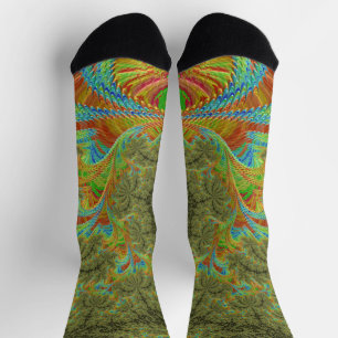 Trippy Psychedelic Spiral Fraktal Art Socken