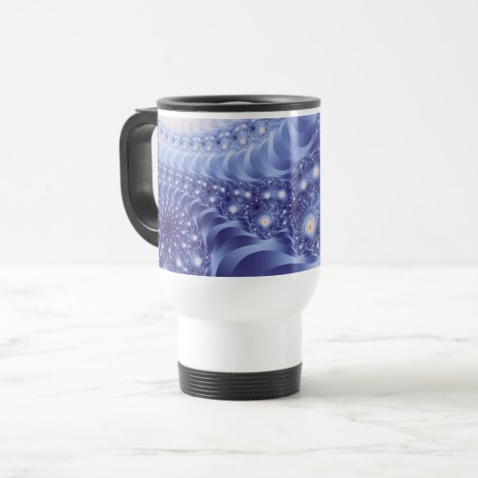 Trippy Psychedelic Starstorm Fine-Fraktal Reisebecher (Vorderseite Links)