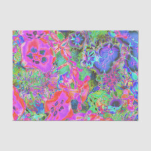 Trippy psychedelische heiße rosa und violette Blum Seidenpapier