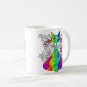 Trippy psychedelische Katzen-Kaffee-Tassen Kaffeetasse (VorderseiteRechts)