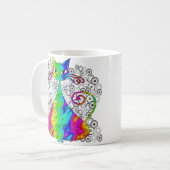 Trippy psychedelische Katzen-Kaffee-Tassen Kaffeetasse (Vorderseite Links)