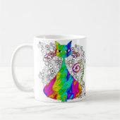 Trippy psychedelische Katzen-Kaffee-Tassen Kaffeetasse (Links)