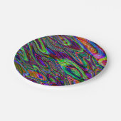 Trippy psychedelisches lila grünes mutiges pappteller (Schrägansicht)