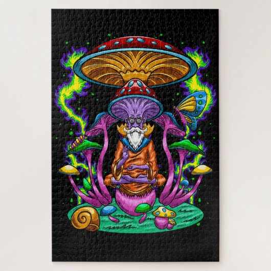 Trippy Pyschedelic Mushroom Wizard Puzzle (Vertikal)