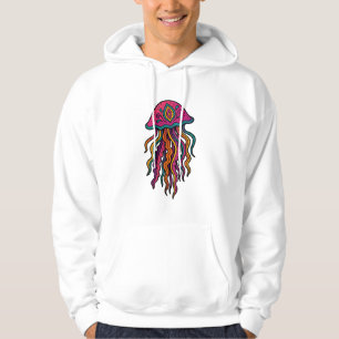 Trippy Quallen Neon Grafik Hoodie