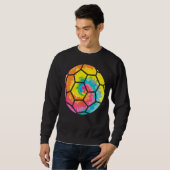 Trippy Rainbow Hippie Gefärbte Krawatte Handball Sweatshirt (Vorne ganz)