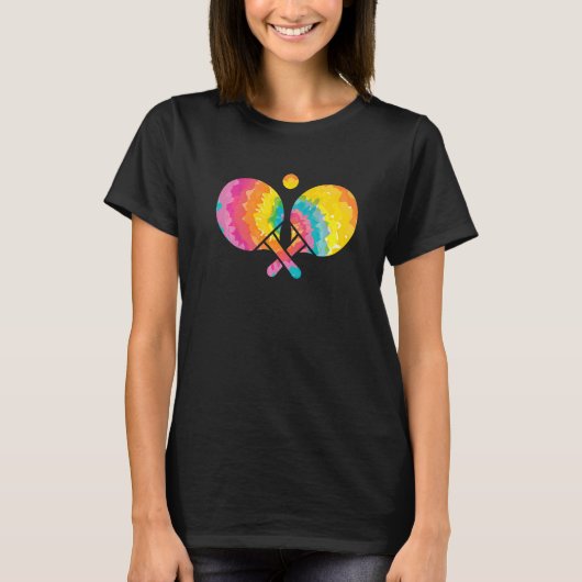 Trippy Rainbow Hippie Gefärbte Krawatte Tischtenni T-Shirt (Vorderseite)